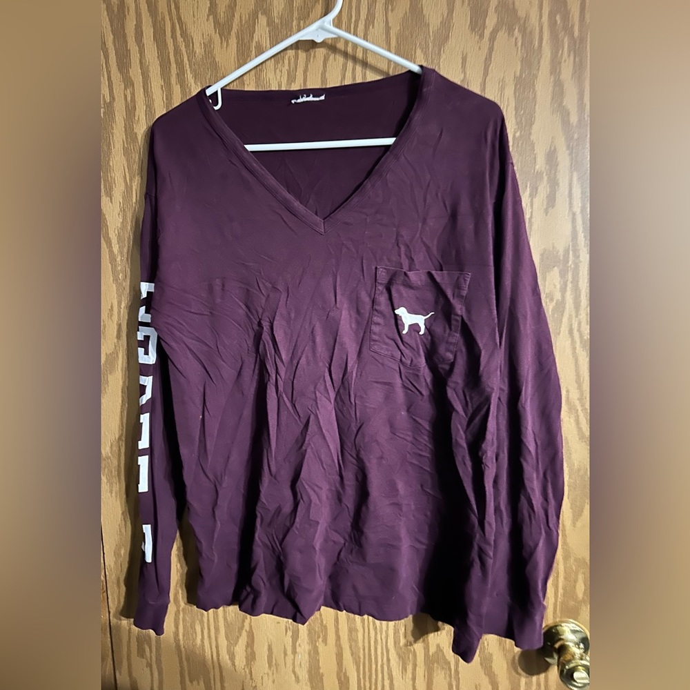 Pink brand. Maroon long sleeve shirt size S